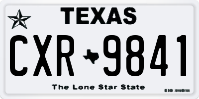 TX license plate CXR9841