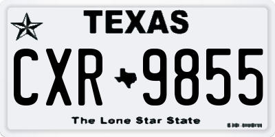 TX license plate CXR9855