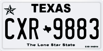 TX license plate CXR9883