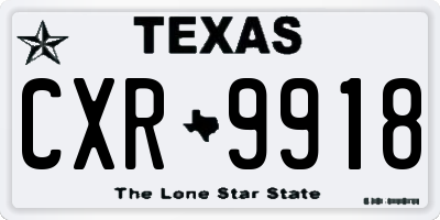 TX license plate CXR9918