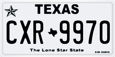 TX license plate CXR9970