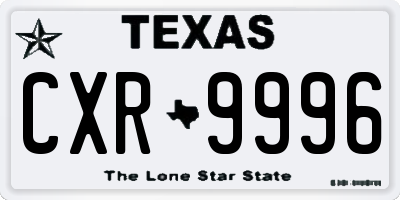 TX license plate CXR9996
