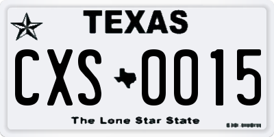 TX license plate CXS0015
