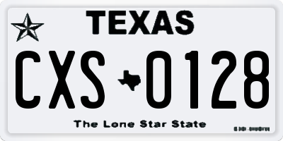 TX license plate CXS0128