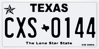 TX license plate CXS0144