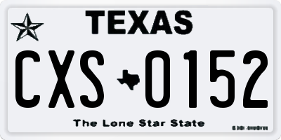 TX license plate CXS0152