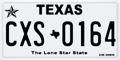 TX license plate CXS0164