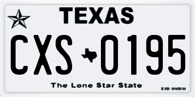 TX license plate CXS0195