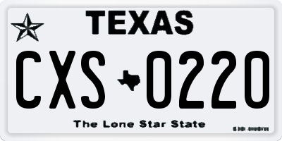 TX license plate CXS0220
