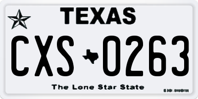 TX license plate CXS0263