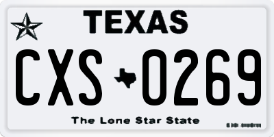 TX license plate CXS0269