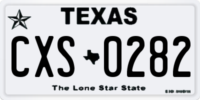 TX license plate CXS0282