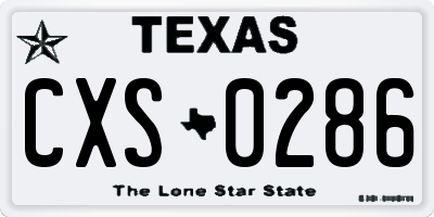 TX license plate CXS0286