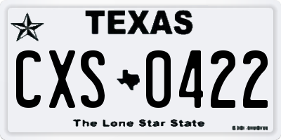 TX license plate CXS0422