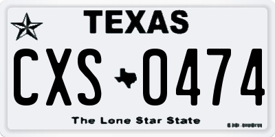 TX license plate CXS0474