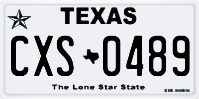 TX license plate CXS0489