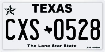 TX license plate CXS0528