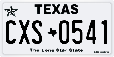 TX license plate CXS0541