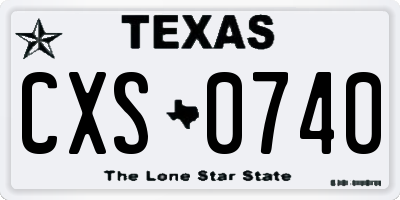 TX license plate CXS0740
