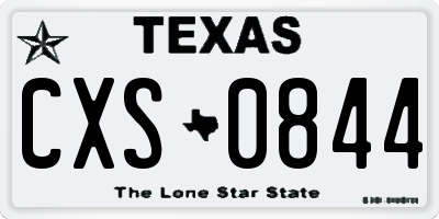 TX license plate CXS0844