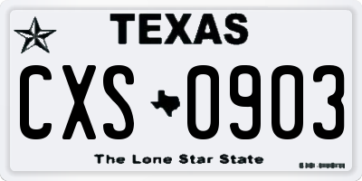 TX license plate CXS0903