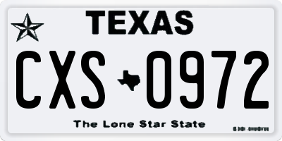 TX license plate CXS0972