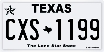 TX license plate CXS1199
