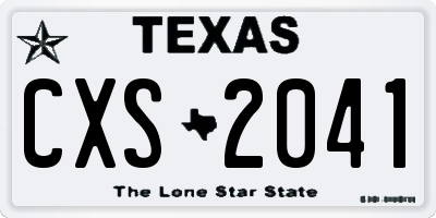 TX license plate CXS2041