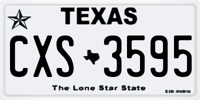 TX license plate CXS3595