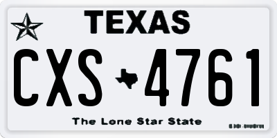 TX license plate CXS4761