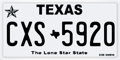 TX license plate CXS5920