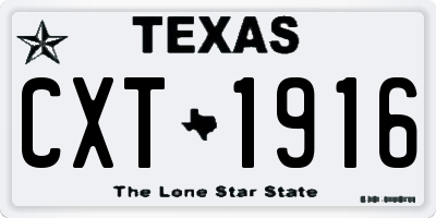 TX license plate CXT1916