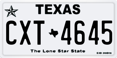 TX license plate CXT4645