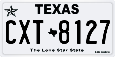 TX license plate CXT8127