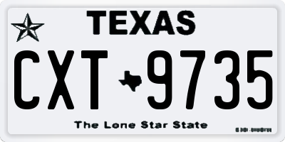 TX license plate CXT9735