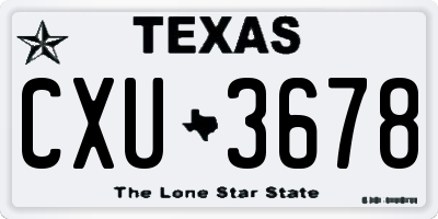 TX license plate CXU3678