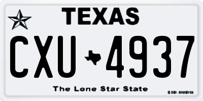 TX license plate CXU4937