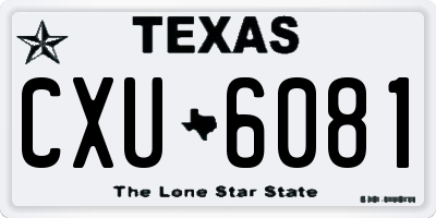 TX license plate CXU6081