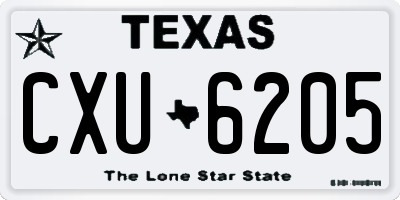 TX license plate CXU6205