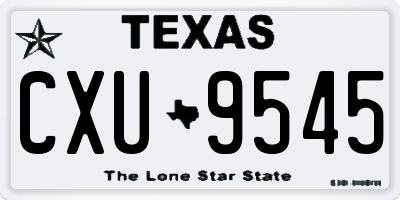 TX license plate CXU9545