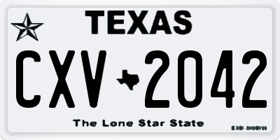 TX license plate CXV2042