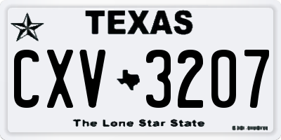 TX license plate CXV3207