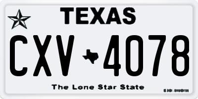 TX license plate CXV4078