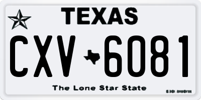 TX license plate CXV6081