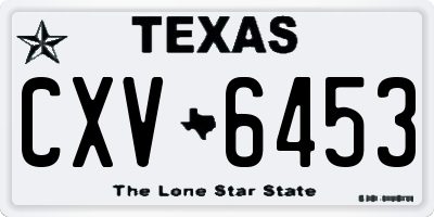TX license plate CXV6453