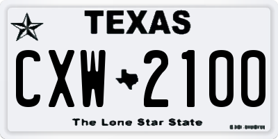 TX license plate CXW2100