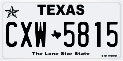 TX license plate CXW5815