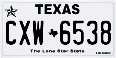 TX license plate CXW6538