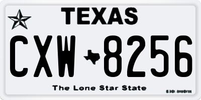 TX license plate CXW8256