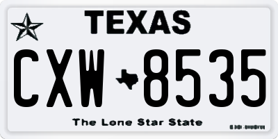 TX license plate CXW8535